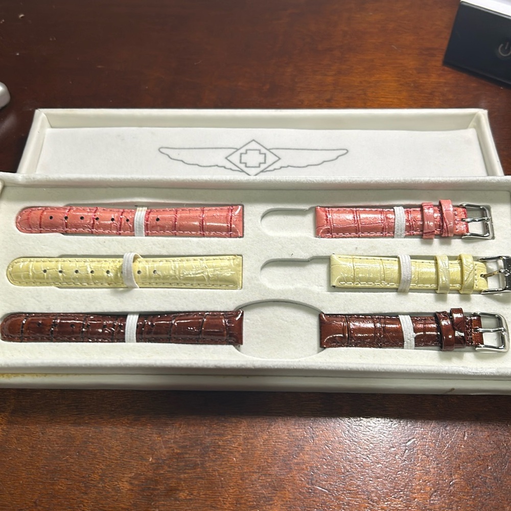 Invicta watch bands genuine leather set of 3